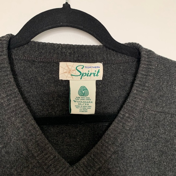 Vintage Northern Spirit Grey Sweater Pure Wool - Picture 2 of 7